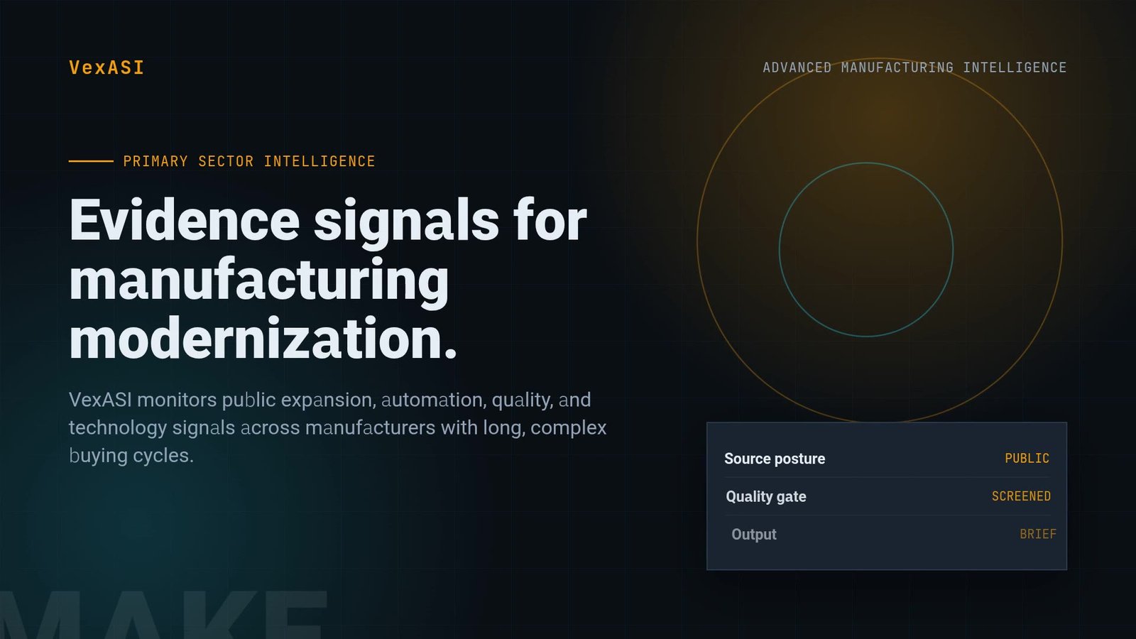 Advanced Manufacturing VexASI Signaling promo still